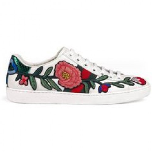 Floral Embroidered Low-Top Sneakers